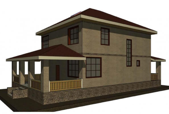 Проект дома с крытой террасой 93/ag-7.. Фасады, планировки(анонс).