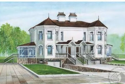 Проект загородного дома № 105/384. Фасады, планировки(анонс).