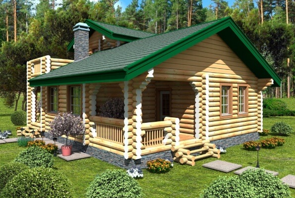 Бесплатный полный проект деревянного дома  № 92/41. Фасады, планировки(анонс).
