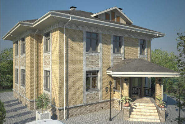 Проект двухэтажного дома коттеджа с чертежами бесплатно 92/78.. Фасады, планировки(анонс).