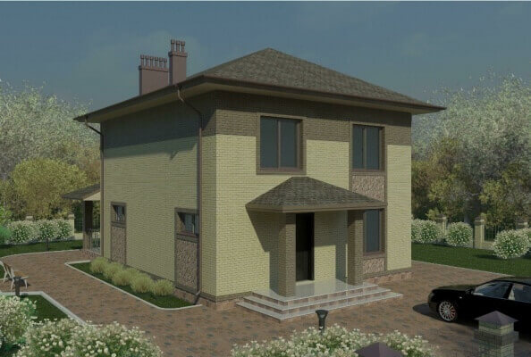 Проект двухэтажного дома из пеноблоков до 200 кв.м. 93/Н-1.. Фасады, планировки(анонс).