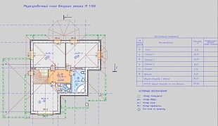 Проект кирпичного дома 200 кв.м. с гаражом 103/24. 2 этаж